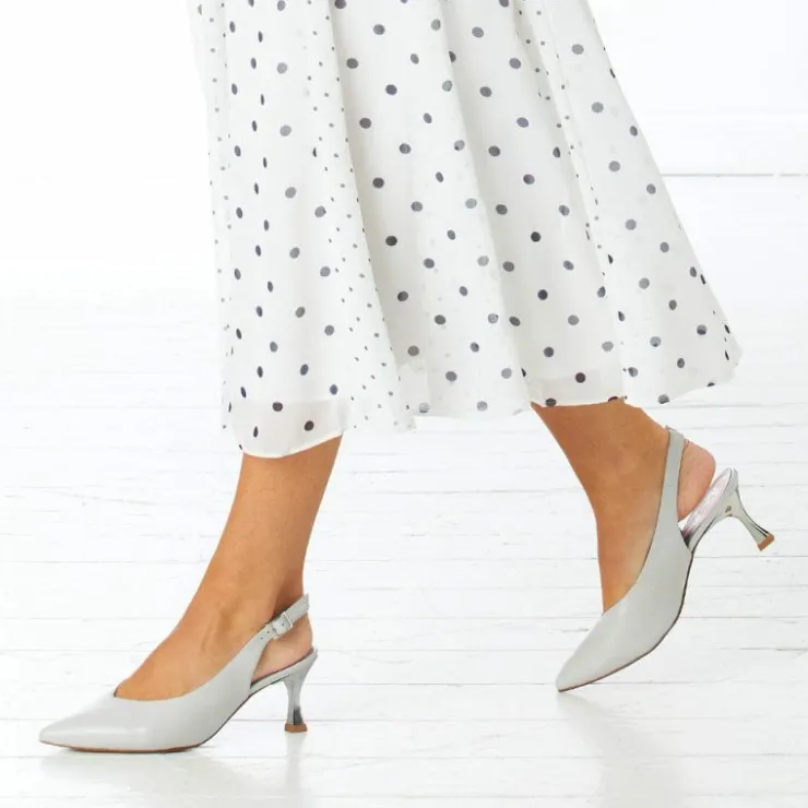 Sole Bliss Audrey: Pale Gray Leather^ Heels