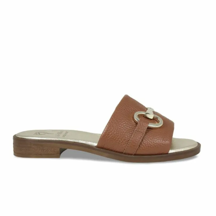 Sole Bliss Bardot: Tan Leather^ Sandals