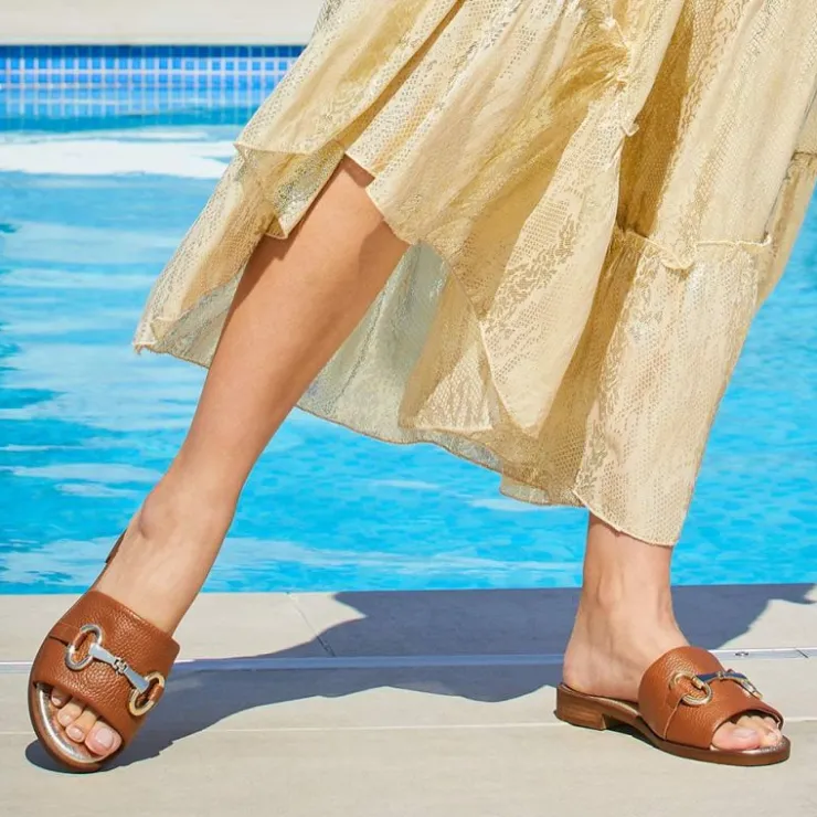 Sole Bliss Bardot: Tan Leather^ Sandals