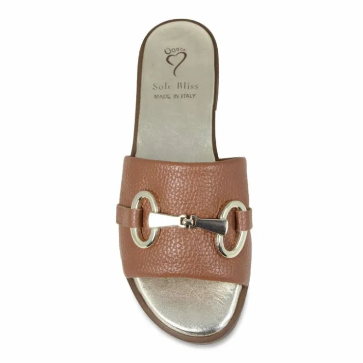 Sole Bliss Bardot: Tan Leather^ Sandals