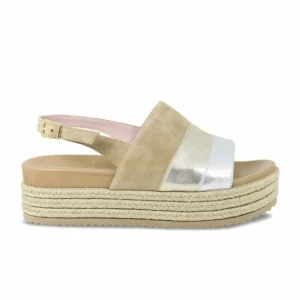 Sole Bliss Bertie: Camel Suede & Metallic Leather^ Flats | Sandals