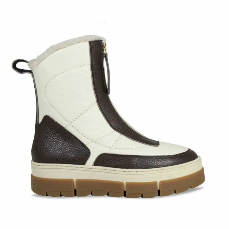 Sole Bliss Blizzard: Chocolate & Cream Leather & Shearling^ Boots