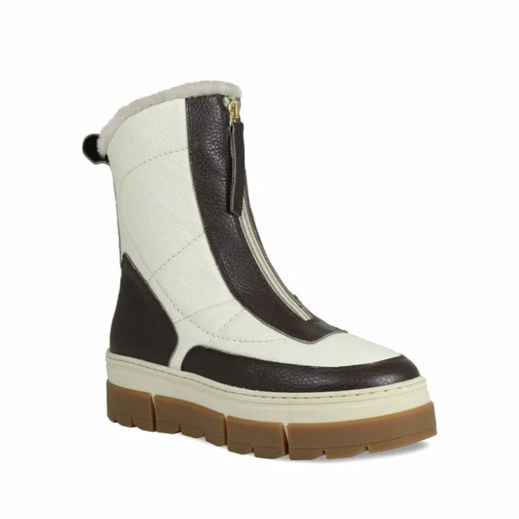 Sole Bliss Blizzard: Chocolate & Cream Leather & Shearling^ Boots