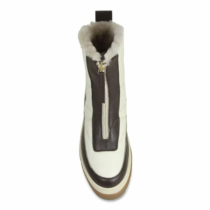 Sole Bliss Blizzard: Chocolate & Cream Leather & Shearling^ Boots