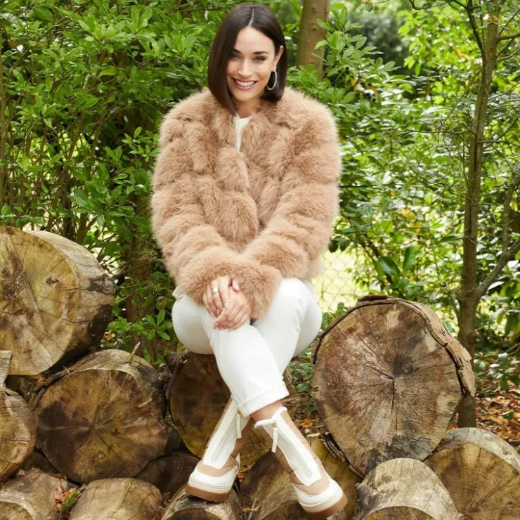 Sole Bliss Blizzard: Cream & Camel Leather & Shearling^ Boots
