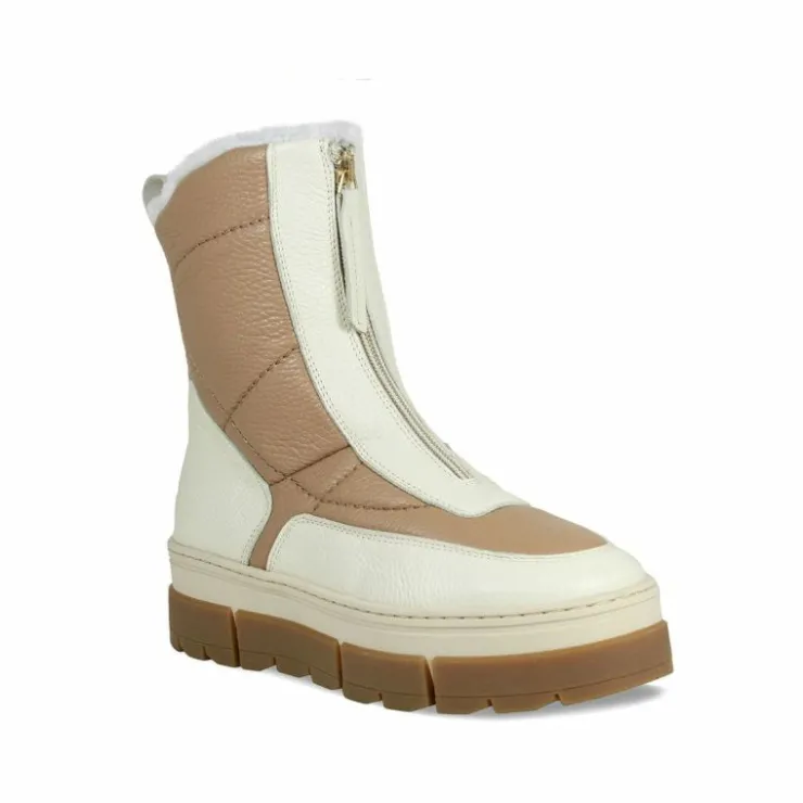Sole Bliss Blizzard: Cream & Camel Leather & Shearling^ Boots