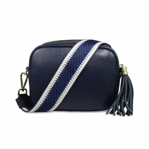 Sole Bliss Coco: Navy Leather & Cream Trim^ Casual Bags
