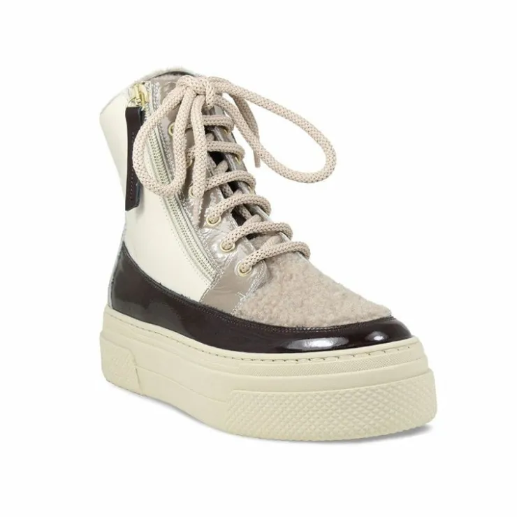 Sole Bliss Destiny: Taupe Multi Patent & Wool Lining^ Flats | Sneakers