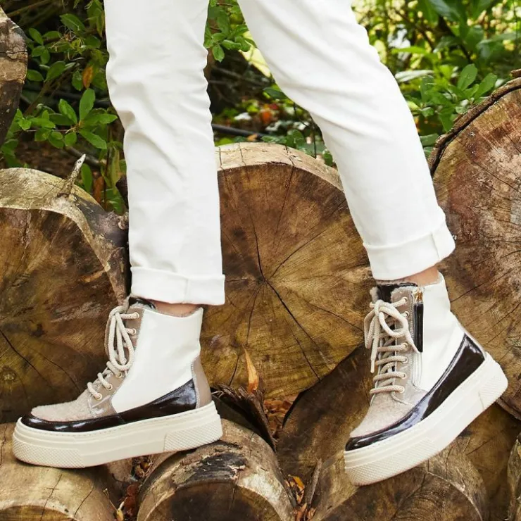 Sole Bliss Destiny: Taupe Multi Patent & Wool Lining^ Flats | Sneakers