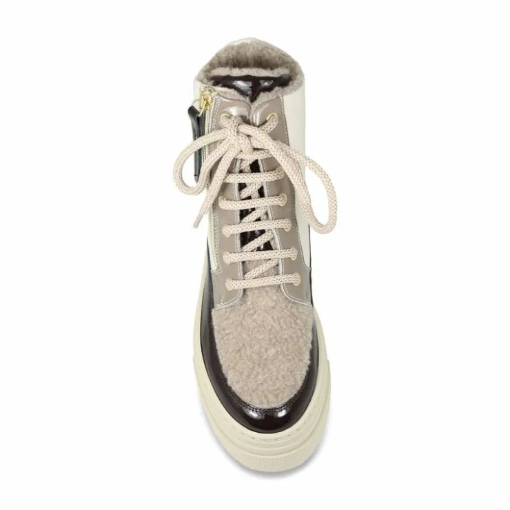 Sole Bliss Destiny: Taupe Multi Patent & Wool Lining^ Flats | Sneakers