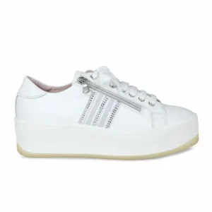 Sole Bliss Disco: White Leather & Silver^ Flats | Sneakers