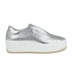 Sole Bliss Drama: Silver Leather^ Flats | Sneakers