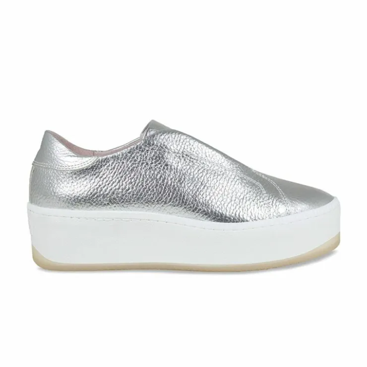 Sole Bliss Drama: Silver Leather^ Flats | Sneakers