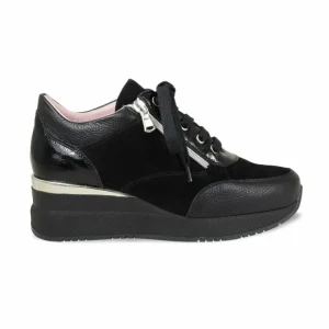 Sole Bliss Electra: Black Leather^ Sneakers | Wedges