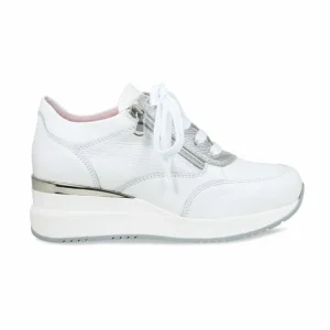 Sole Bliss Electra: White Leather^ Sneakers | Wedges