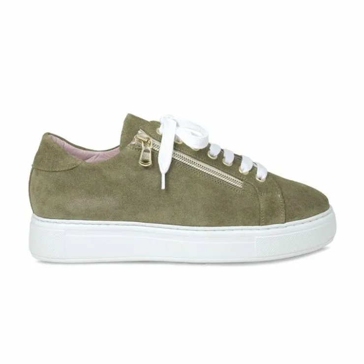 Sole Bliss Feather: Olive Suede^ Flats | Sneakers