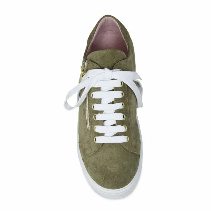 Sole Bliss Feather: Olive Suede^ Flats | Sneakers