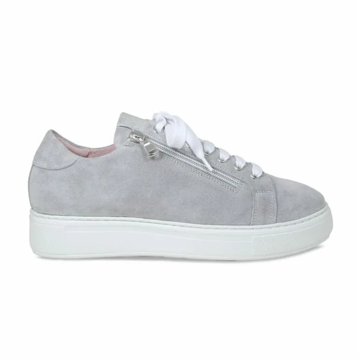 Sole Bliss Feather: Pale Gray Suede^ Flats | Sneakers