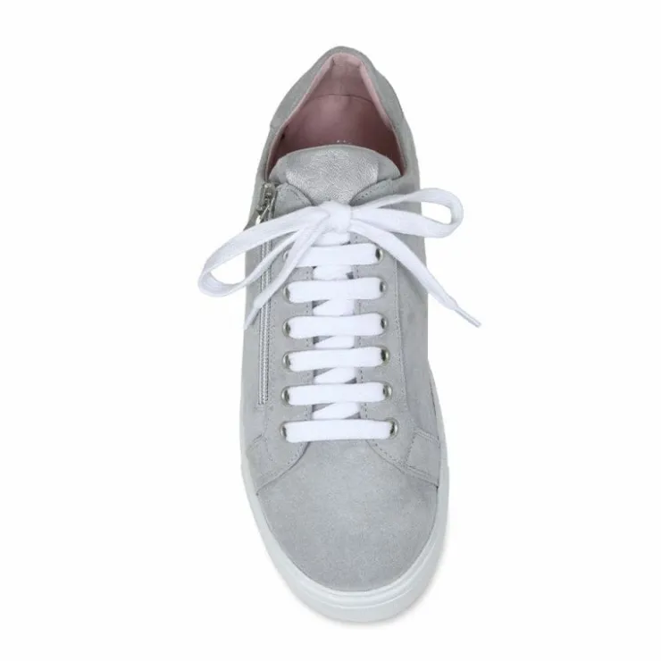 Sole Bliss Feather: Pale Gray Suede^ Flats | Sneakers