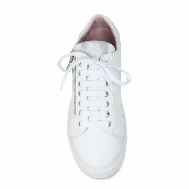 Sole Bliss Feather: White Leather^ Flats | Sneakers