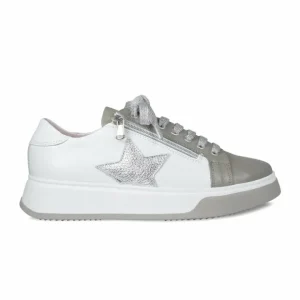 Sole Bliss Galaxy: Taupe & White Leather^ Flats | Sneakers