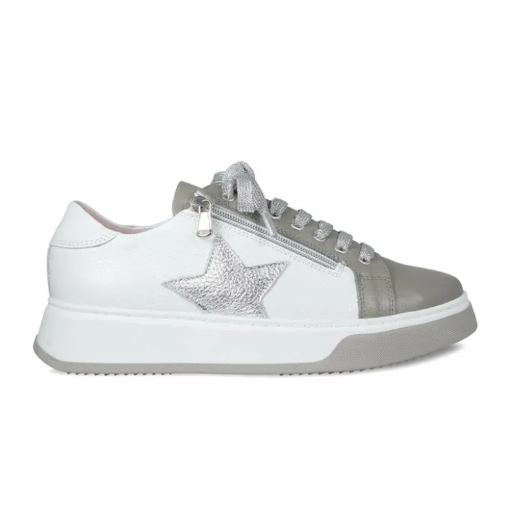 Sole Bliss Galaxy: Taupe & White Leather^ Flats | Sneakers