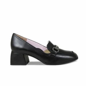 Sole Bliss Giselle: Black Leather^ Heels | Loafers