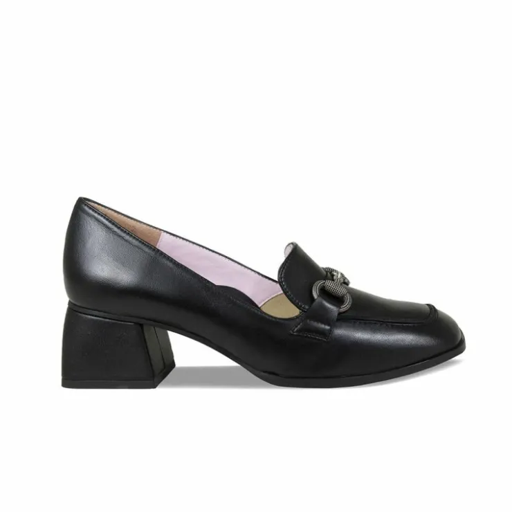 Sole Bliss Giselle: Black Leather^ Heels | Loafers