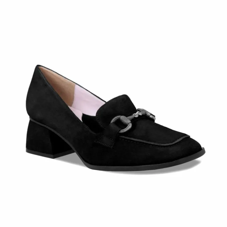 Sole Bliss Giselle: Black Suede^ Heels | Loafers
