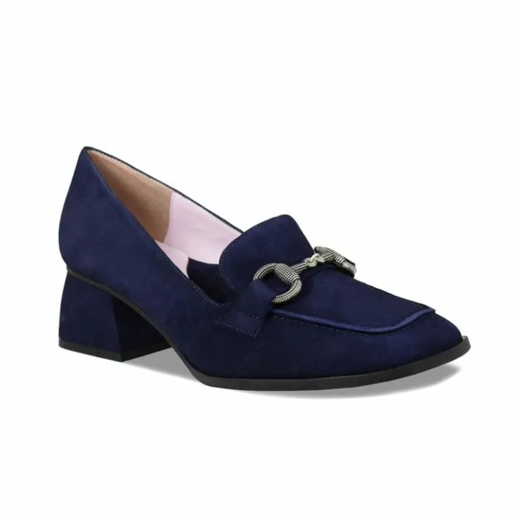 Sole Bliss Giselle: Navy Suede^ Heels | Loafers