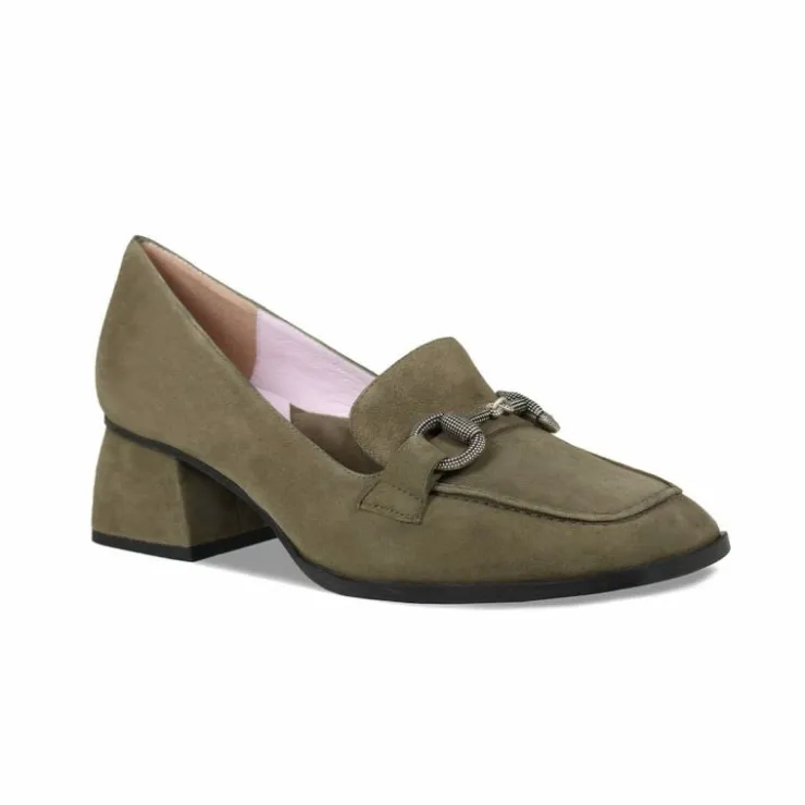 Sole Bliss Giselle: Olive Suede^ Heels | Loafers