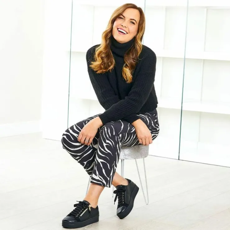 Sole Bliss Harley: Black Leather & Suede^ Flats | Sneakers