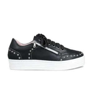 Sole Bliss Haven: Black Leather^ Flats | Sneakers