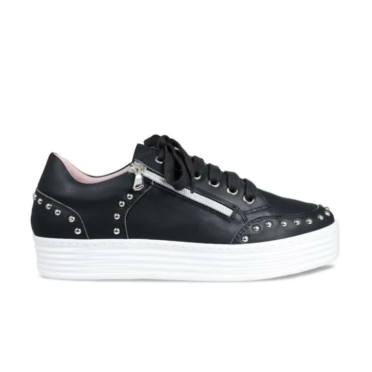 Sole Bliss Haven: Black Leather^ Flats | Sneakers