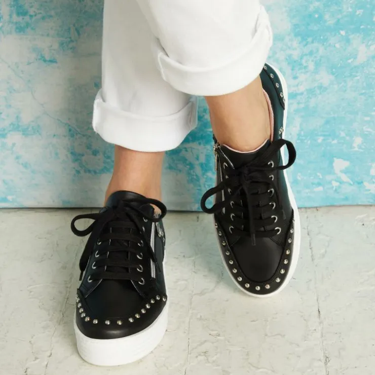 Sole Bliss Haven: Black Leather^ Flats | Sneakers