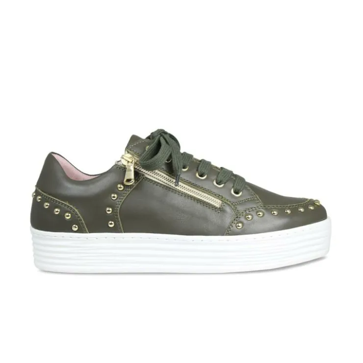 Sole Bliss Haven: Olive Leather^ Flats | Sneakers