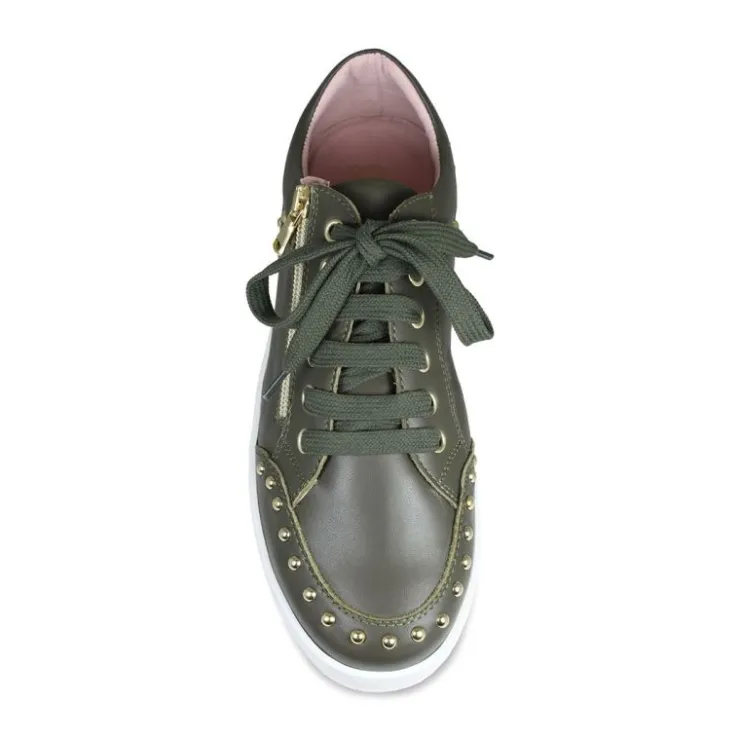 Sole Bliss Haven: Olive Leather^ Flats | Sneakers