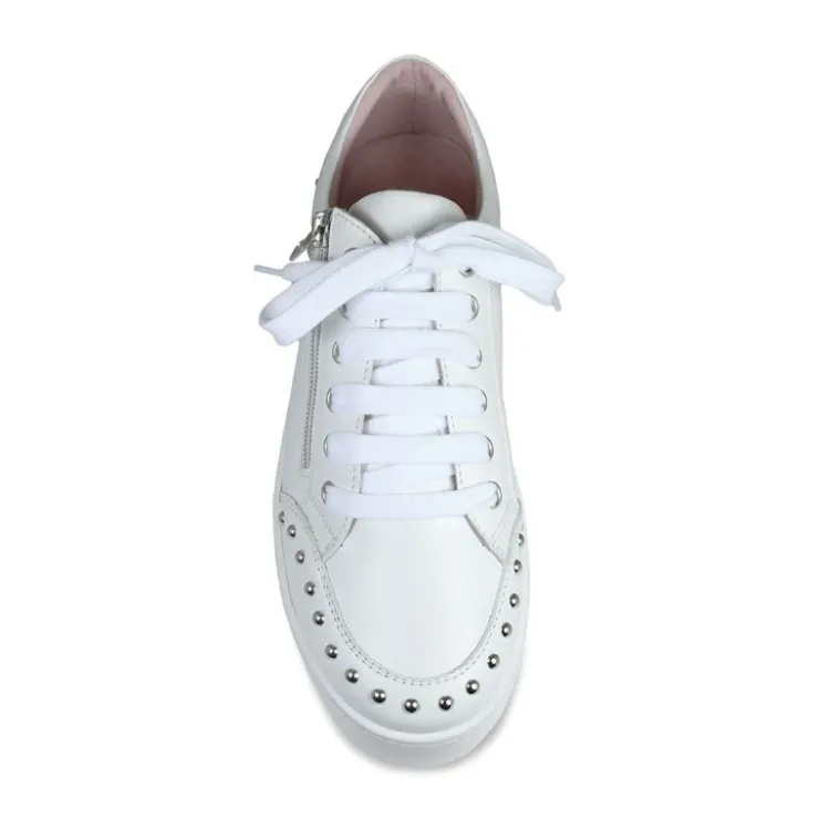 Sole Bliss Haven: White Leather^ Flats | Sneakers