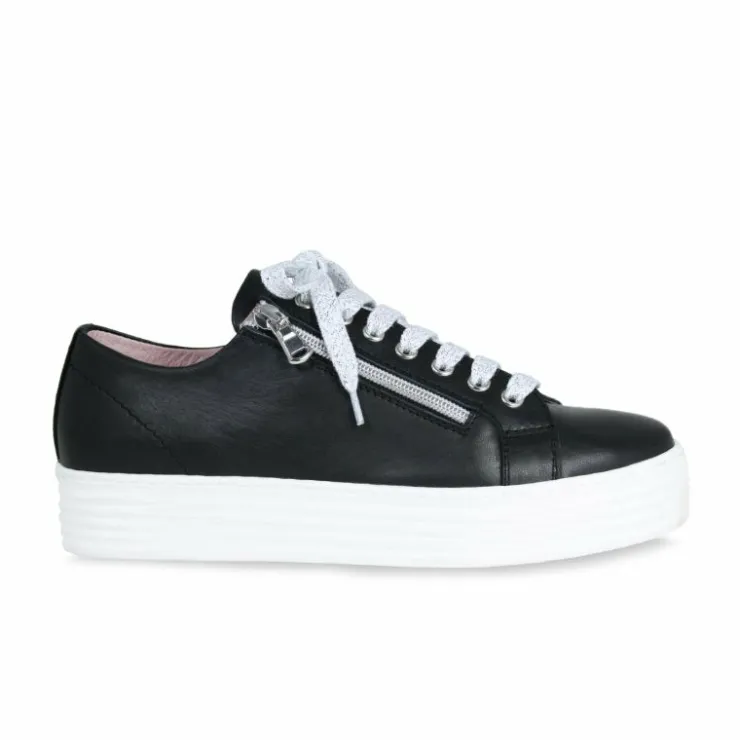 Sole Bliss Hero: Black Leather^ Flats | Sneakers