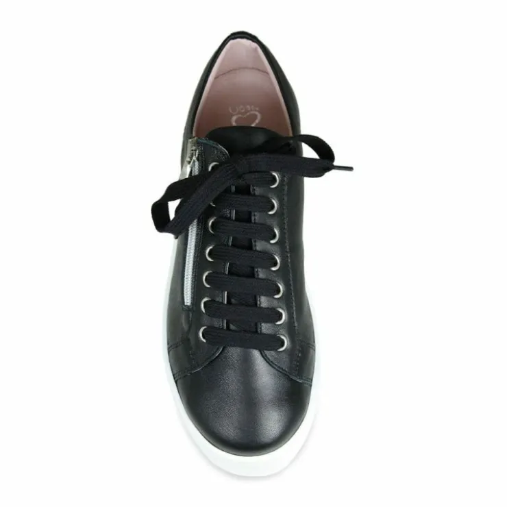 Sole Bliss Hero: Black Leather^ Flats | Sneakers