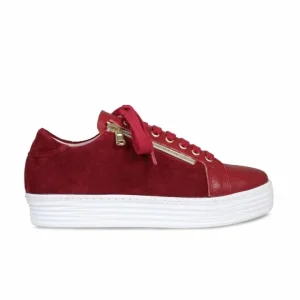 Sole Bliss Hero: Cherry Red Leather & Suede^ Flats | Sneakers