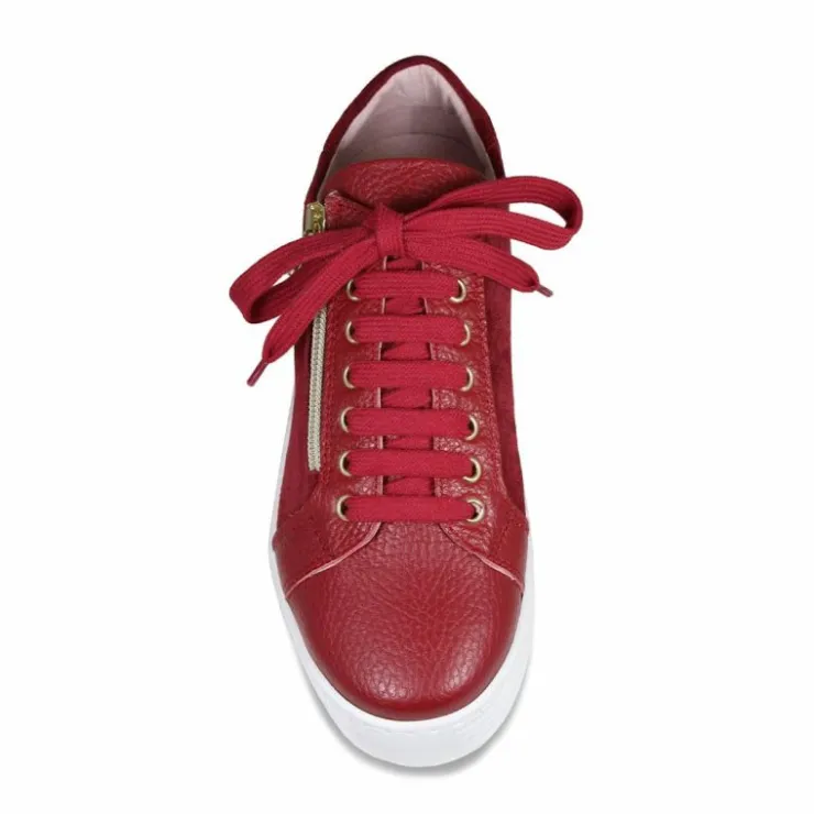 Sole Bliss Hero: Cherry Red Leather & Suede^ Flats | Sneakers
