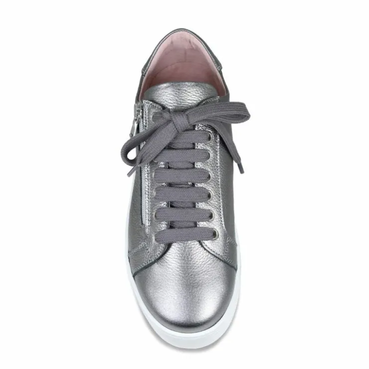 Sole Bliss Hero: Pewter Leather^ Flats | Sneakers