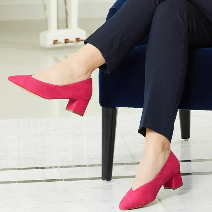 Sole Bliss Ingrid: Fuchsia Suede^ Heels