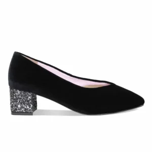 Sole Bliss Ingrid-Glitz: Black Velvet^ Heels
