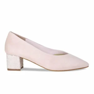 Sole Bliss Ingrid-Glitz: Blush Suede^ Heels