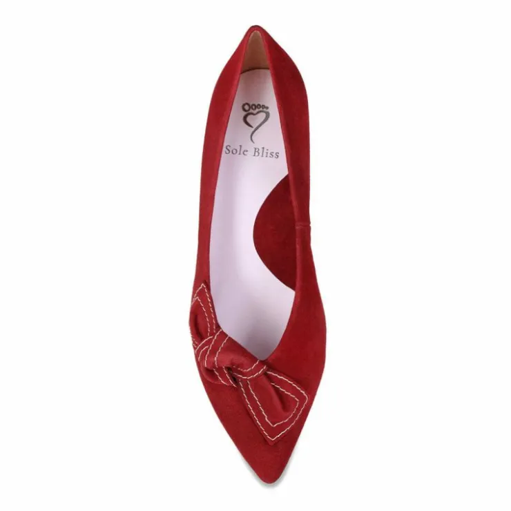 Sole Bliss Katie: Cherry Red Suede^ Heels