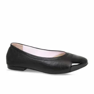 Sole Bliss Luna: Black Leather & Patent^ Flats