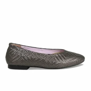 Sole Bliss Luna: Bronze Metallic Weave Leather^ Flats