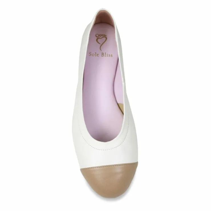 Sole Bliss Luna: Ivory & Sand Leather^ Flats
